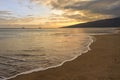 Sugar beach Kihei Maui Hawaii at sunset Royalty Free Stock Photo