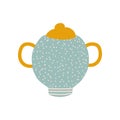 Sugar Bowl, Cute Ceramic Crockery Vector Illustration