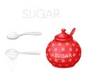 Sugar bowl and spoon