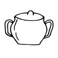 Sugar bowl vector illustration, hand drawing doodle Royalty Free Stock Photo