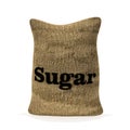 Sugar in burlap sack 3d rendering