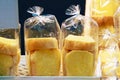 Sugar butter bread in plastic bag Royalty Free Stock Photo