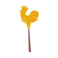 Sugar Candy Cock on Stick as Russian Treat Vector Illustration