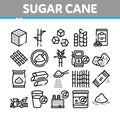 Sugar Cane Agriculture Collection Icons Set Vector Royalty Free Stock Photo