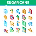 Sugar Cane Agriculture Isometric Icons Set Vector Royalty Free Stock Photo