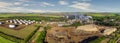 Sugar cane industry, sugar and alcohol production plant aerial view