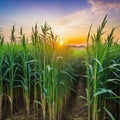 Sugar cane stalks on