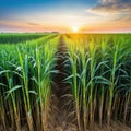 Sugar cane stalks on