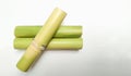 Sugar cane saccharum officinarum on white background. copy space.