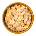 Sugar-coated cornflakes in round bowl cutout Royalty Free Stock Photo