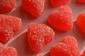 Sugar coated red heart jelly candy Royalty Free Stock Photo