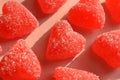 Sugar coated red heart jelly candy Royalty Free Stock Photo