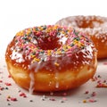Sugar coated temptation A mouth watering glazed donut, a sweet treat