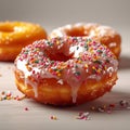 Sugar coated temptation A mouth watering glazed donut, a sweet treat