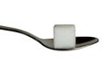 Sugar cobe on a teaspoon Royalty Free Stock Photo