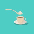 Sugar in coffee. Vector illustration flat design. Royalty Free Stock Photo