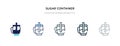 Sugar container icon in different style vector illustration. two colored and black sugar container vector icons designed in filled