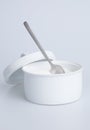 Sugar container with spoon Royalty Free Stock Photo