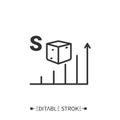 Sugar content line icon. Editable illustration