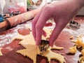 Sugar Cookie Preparation Hand with Cookie Cutter