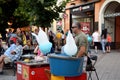 Sugar cotton candy seller