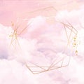 Sugar cotton pink clouds vector design background. Royalty Free Stock Photo