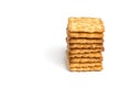 Sugar crackers stacked on white background Royalty Free Stock Photo
