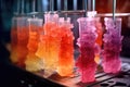 sugar crystals forming on strings in a rock candy machine Royalty Free Stock Photo