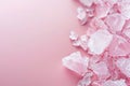Sugar crystals softly frame the left side of a light pink background, adding a touch of sweetness and texture to the scene. The Royalty Free Stock Photo