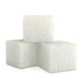 3 Sugar cube close-up on white Royalty Free Stock Photo