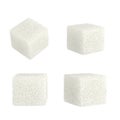 4 Sugar cube close-up on white Royalty Free Stock Photo