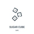 sugar cube icon vector from cafe collection. Thin line sugar cube outline icon vector illustration. Linear symbol