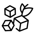 Sugar cube stevia icon outline vector. Vegan syrup