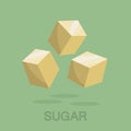 Sugar cube sweet food. Square granulated ingredient