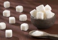 White refined sugar powder and cubes Royalty Free Stock Photo