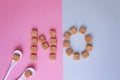 Sugar cubes arranged as word NO. Top view. Diet unhealty sweet addiction diabet concept Royalty Free Stock Photo