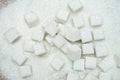 Sugar cubes on sugar pile, high sugar level and diabetes concept