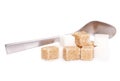 Sugar cubes and tea spoon Royalty Free Stock Photo