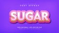 sugar editable text effect vector illustration Royalty Free Stock Photo