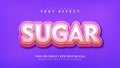 sugar editable text effect vector illustration Royalty Free Stock Photo