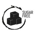 Sugar Free. Allergen food, GMO free products icon and logo. Intolerance and allergy food. Concept black and simple vector