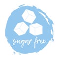 Sugar Free. Allergen food, GMO free products icon and logo. Intolerance and allergy food