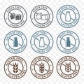 Sugar free, lactose free, gluten free packaging sticker label icons