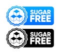 Sugar Free icons. The concept of healthy natural organic food. Stamps in various designs. Food packaging decoration Royalty Free Stock Photo