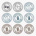 Sugar free, lactose free, gluten free packaging sticker label icons