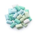 Sugar free mint chewing gum pieces Royalty Free Stock Photo