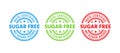 Sugar free rubber stamp. No sugar added icon. Vector illustration Royalty Free Stock Photo