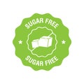 Sugar free stamp icon. No sugar added round badge. Diabetic label. Vector illustration Royalty Free Stock Photo