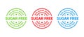Sugar free stamp. Non sugar added icon. Vector illustration Royalty Free Stock Photo