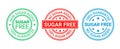 Sugar free stamps. Non sugar added badge. Vector illustration